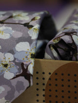 Purple Floral Printed Necktie and Pocket Square Set - TOSSIDO