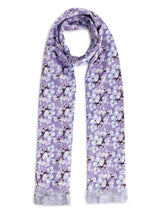 Purple Floral Stole & Pocket Square Set - TOSSIDO