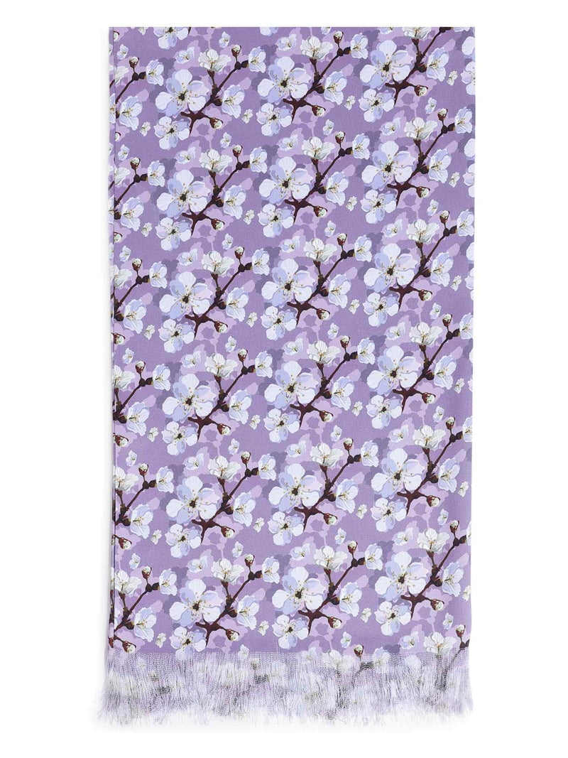 Purple Floral Stole & Pocket Square Set - TOSSIDO