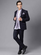 Purple Floral Stole & Pocket Square Set - TOSSIDO