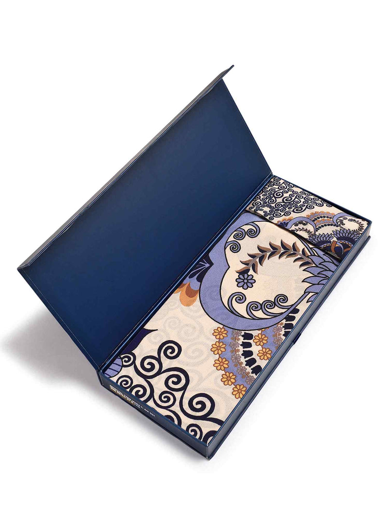 Purple Florals Scarf & Scarf Bag Set - TOSSIDO