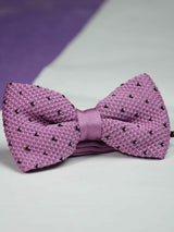 Purple Geometric Knitted Bow Tie - TOSSIDO