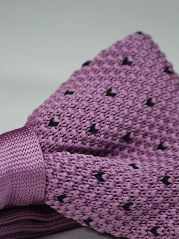 Purple Geometric Knitted Bow Tie - TOSSIDO