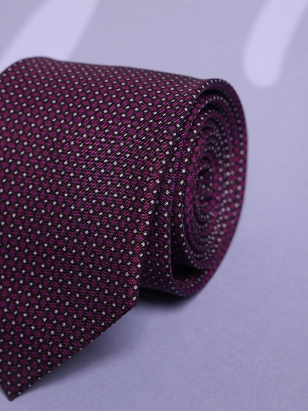 Purple Geometric Micro Fiber Necktie - TOSSIDO