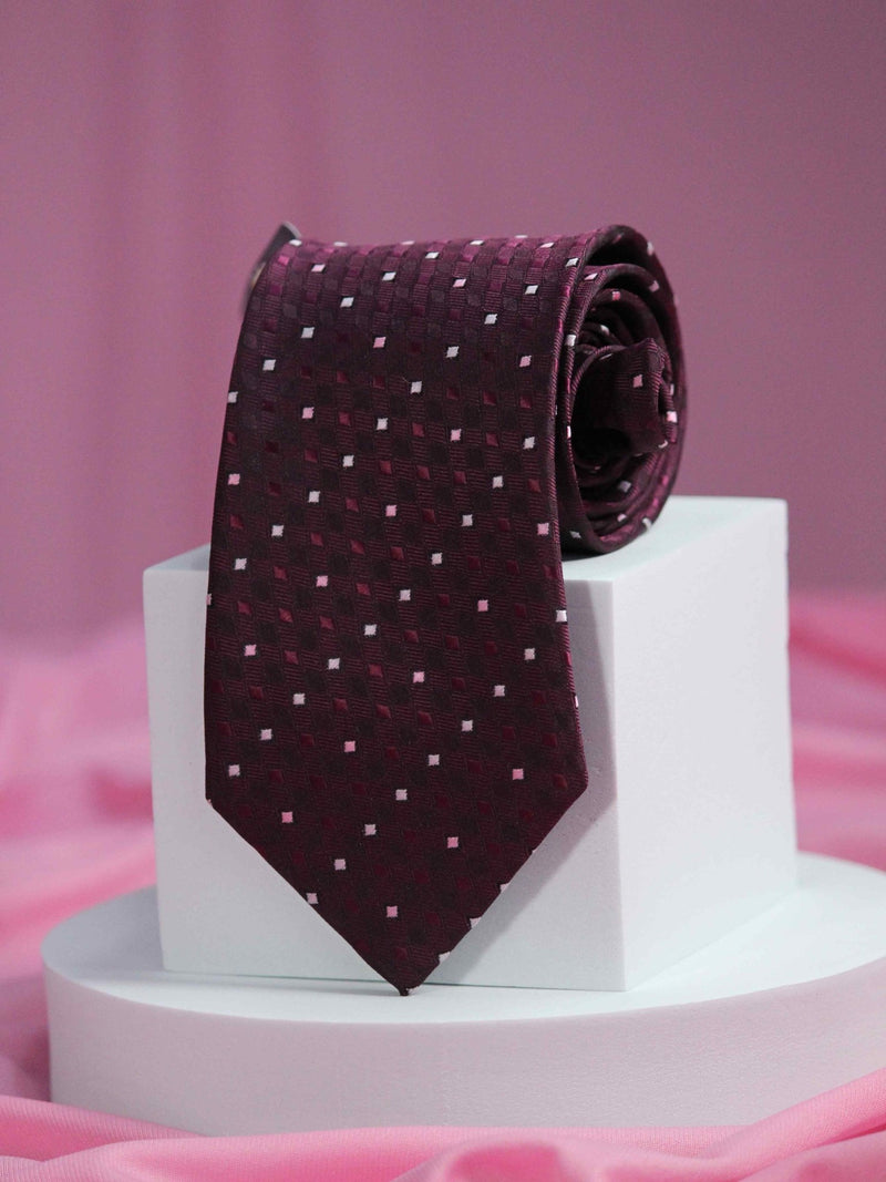 Purple Geometric Necktie - TOSSIDO