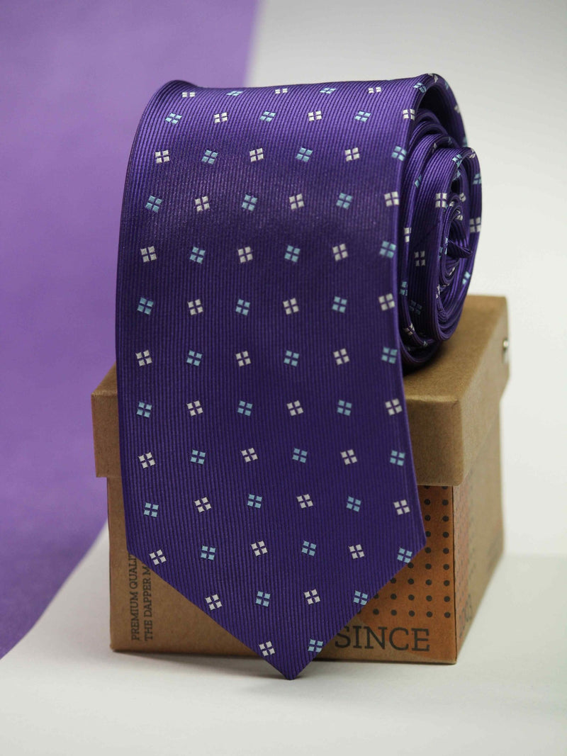 Purple Geometric Necktie - TOSSIDO