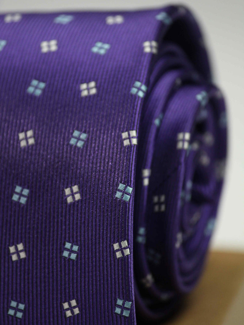 Purple Geometric Necktie - TOSSIDO