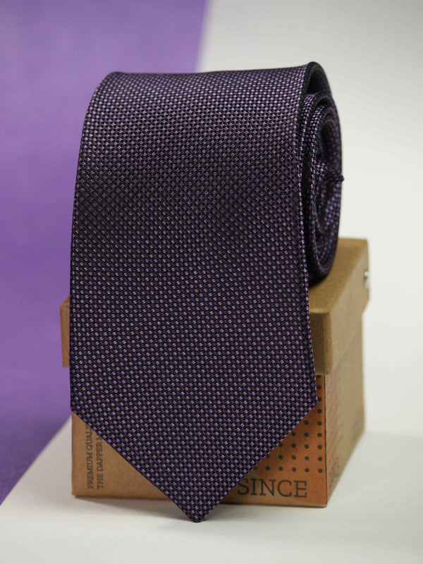 Purple Geometric Silk Necktie - TOSSIDO