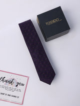 Purple Geometric Skinny Necktie - TOSSIDO