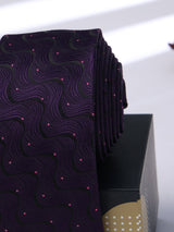 Purple Geometric Skinny Necktie - TOSSIDO