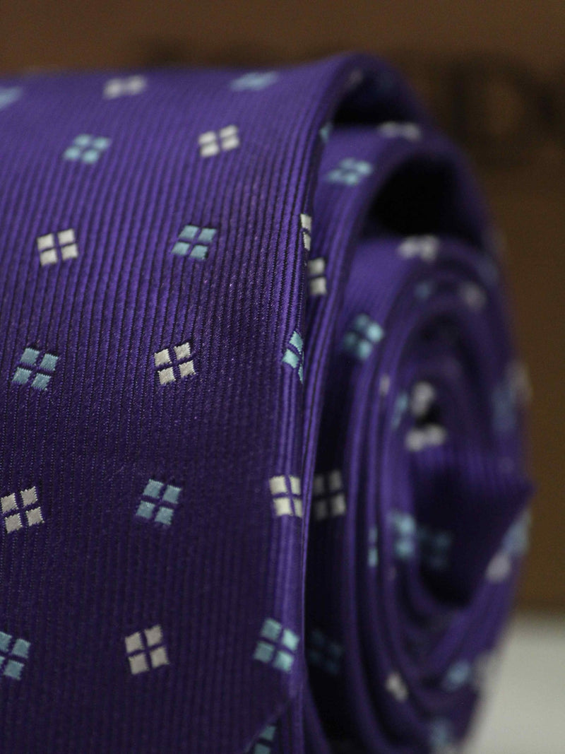 Purple Geometric Slim Necktie - TOSSIDO