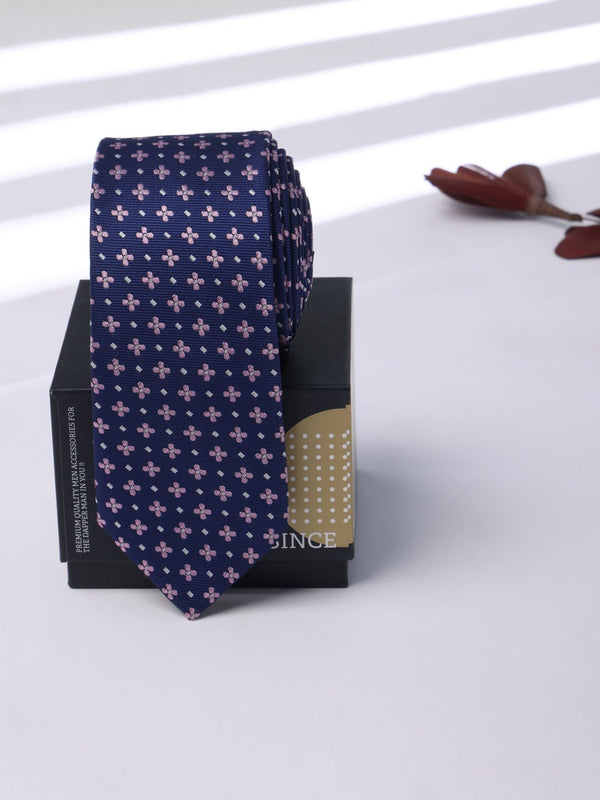 Purple Geometric Slim Necktie - TOSSIDO