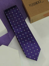 Purple Geometric Slim Necktie - TOSSIDO