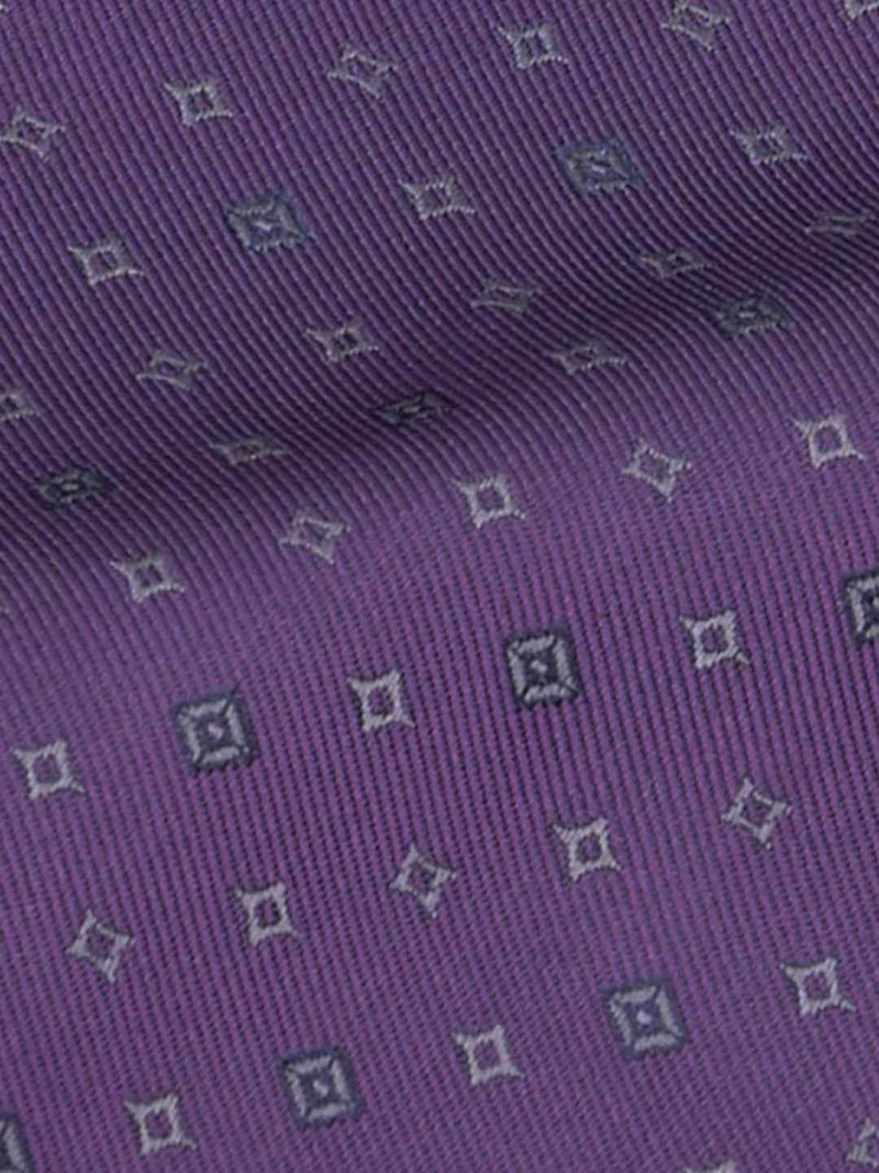 Purple Geometric Woven Ascot & Pocket Square - TOSSIDO