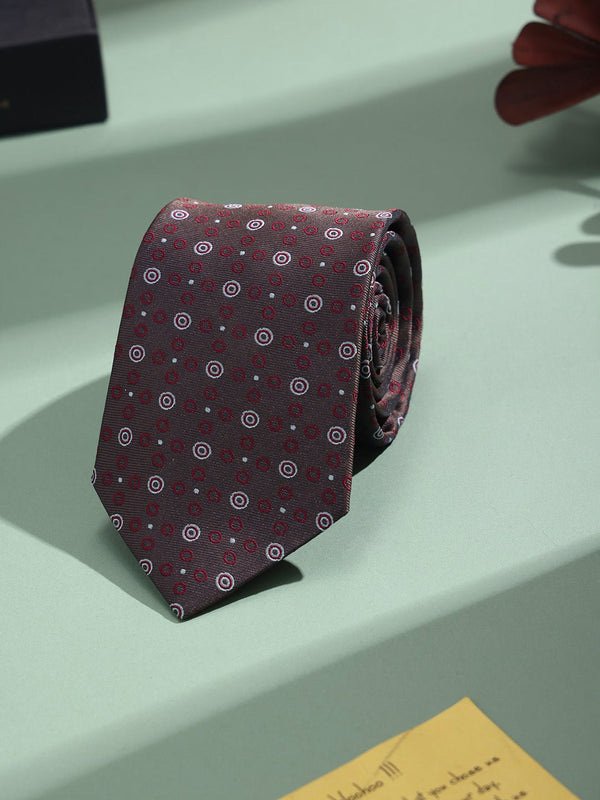 Purple Geometric Woven Necktie - TOSSIDO