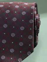 Purple Geometric Woven Necktie - TOSSIDO