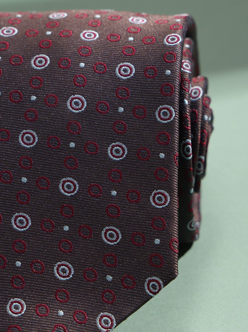 Purple Geometric Woven Necktie - TOSSIDO