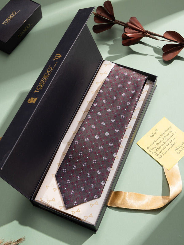 Purple Geometric Woven Necktie - TOSSIDO