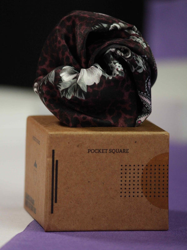 Purple & Grey Paisley Pocket Square - TOSSIDO