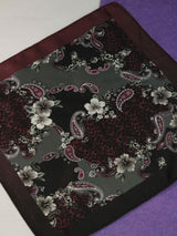 Purple & Grey Paisley Pocket Square - TOSSIDO