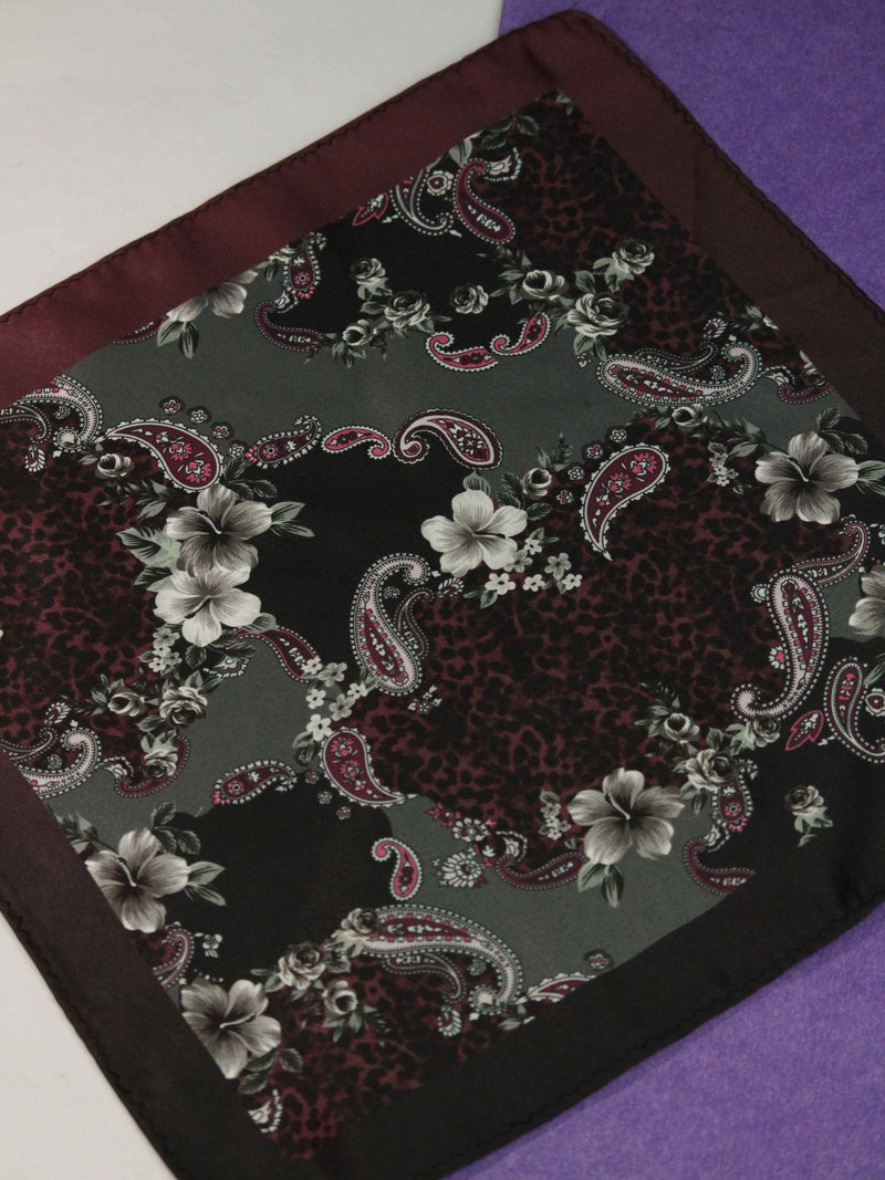 Purple & Grey Paisley Pocket Square - TOSSIDO