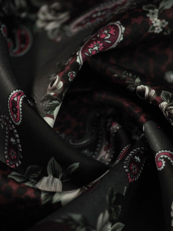 Purple & Grey Paisley Pocket Square - TOSSIDO