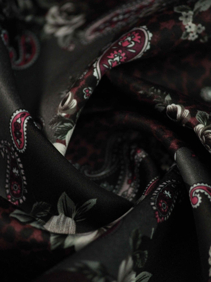 Purple & Grey Paisley Pocket Square - TOSSIDO