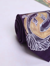 Purple Hand - Painted Woven Necktie - Koi Fish - TOSSIDO