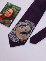 Purple Hand - Painted Woven Necktie - Koi Fish - TOSSIDO