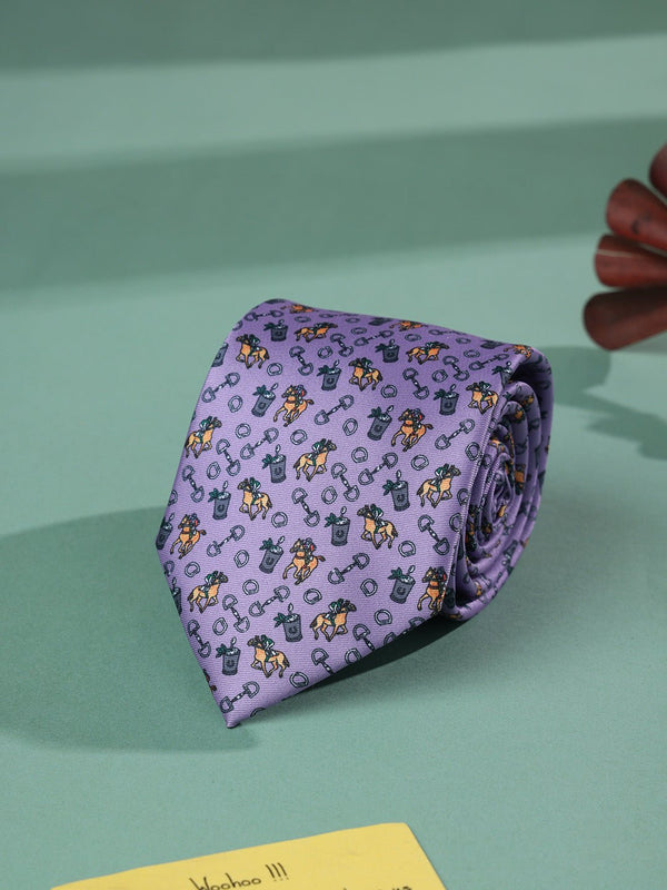 Purple Horse Printed Necktie - TOSSIDO