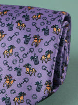 Purple Horse Printed Necktie - TOSSIDO