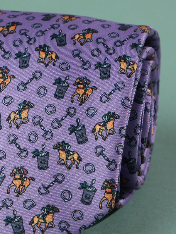 Purple Horse Printed Necktie - TOSSIDO