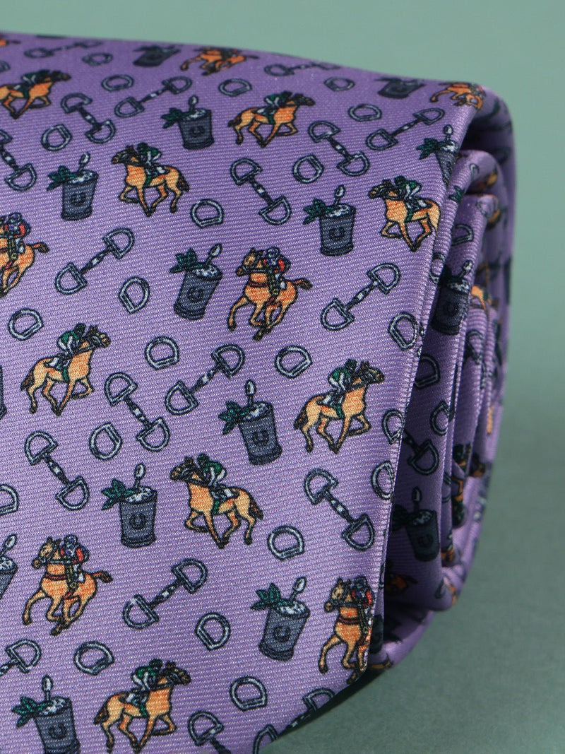 Purple Horse Printed Necktie - TOSSIDO