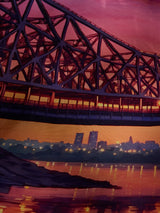 Purple Kolkata Howrah Bridge City Scarf - TOSSIDO