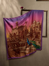 Purple Lucknow Bara Imambara City Scarf - TOSSIDO