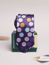 Purple Multicolor Polka Skinny Necktie - TOSSIDO