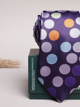 Purple Multicolor Polka Skinny Necktie - TOSSIDO
