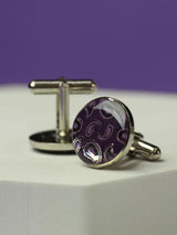 Purple Paisley Cufflinks - TOSSIDO