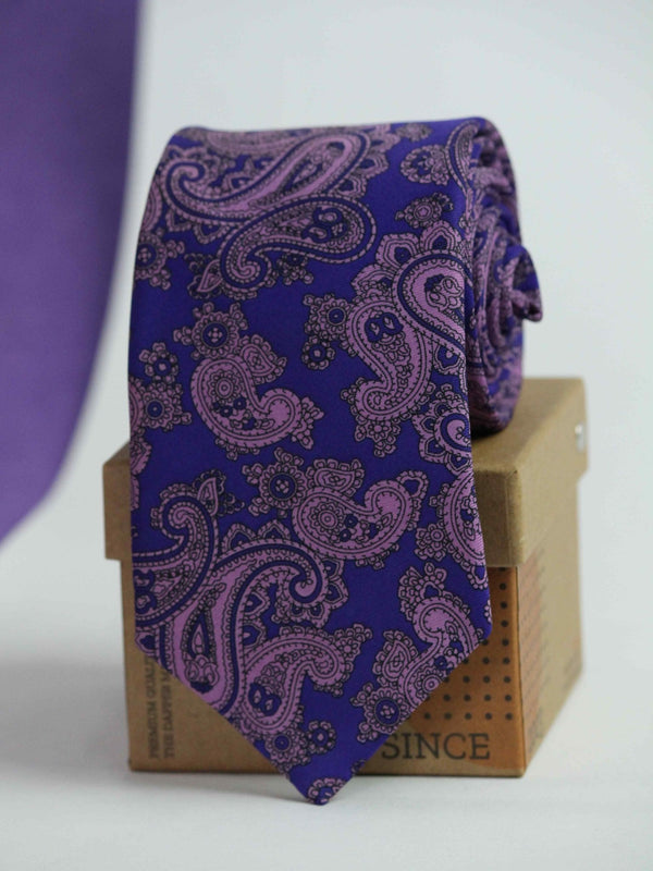 Purple Paisley Necktie - TOSSIDO