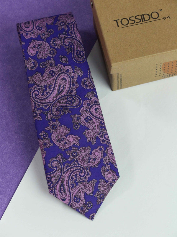 Purple Paisley Necktie - TOSSIDO