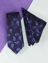 Purple Paisley Necktie & Pocket Square Giftset - TOSSIDO