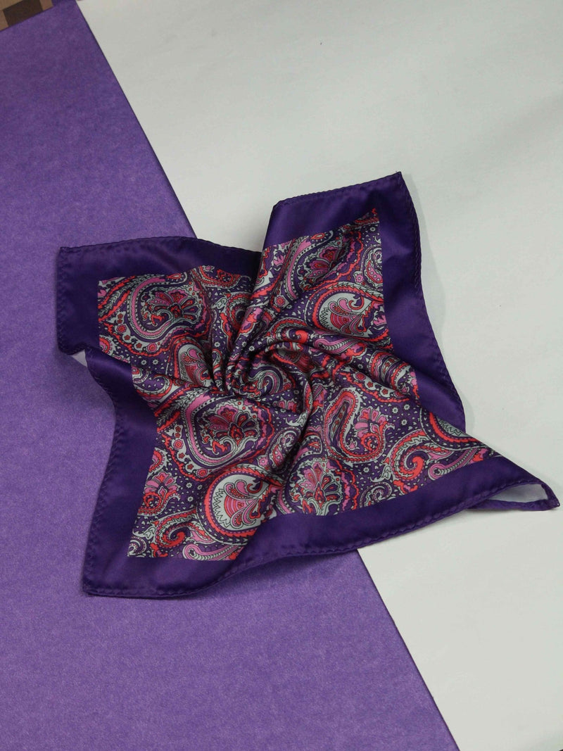 Purple Paisley Pocket Square - TOSSIDO