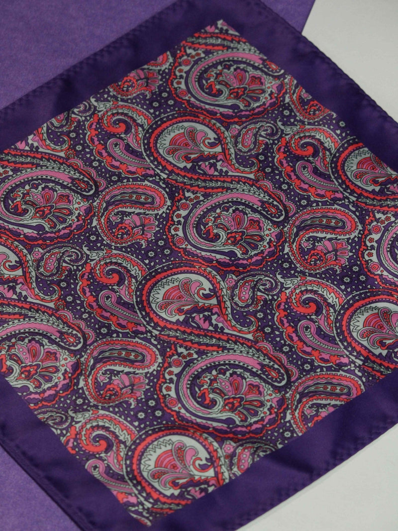 Purple Paisley Pocket Square - TOSSIDO
