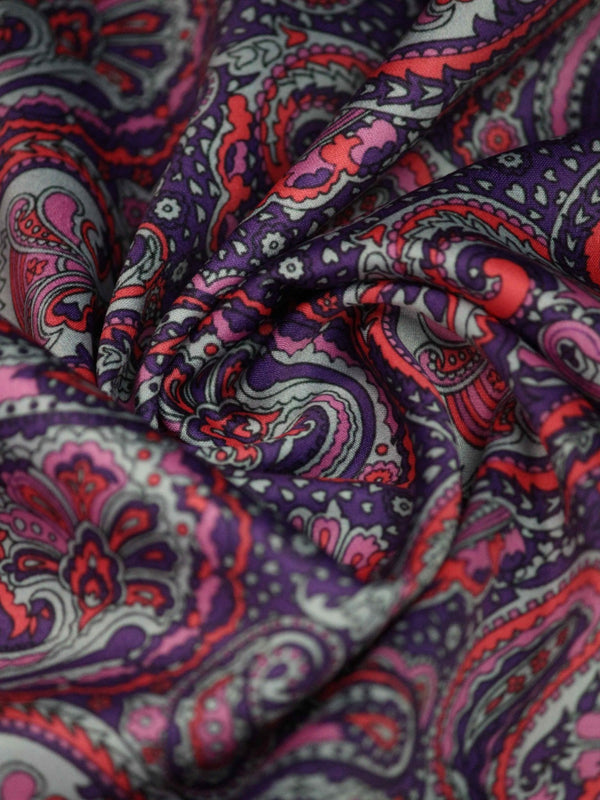 Purple Paisley Pocket Square - TOSSIDO