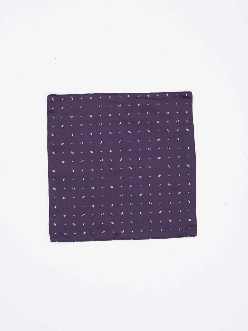 Purple Paisley Reversible Stole & Pocket Square Set - TOSSIDO