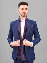 Purple Paisley Reversible Stole & Pocket Square Set - TOSSIDO