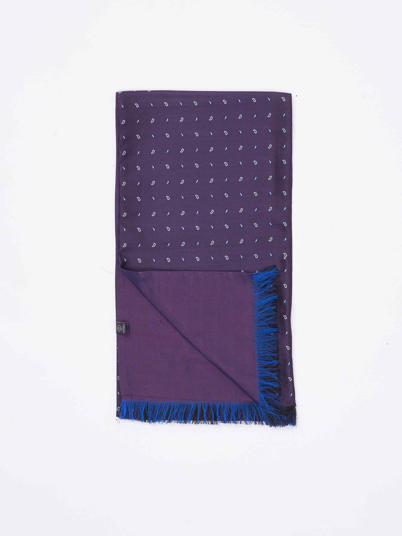 Purple Paisley Reversible Stole & Pocket Square Set - TOSSIDO