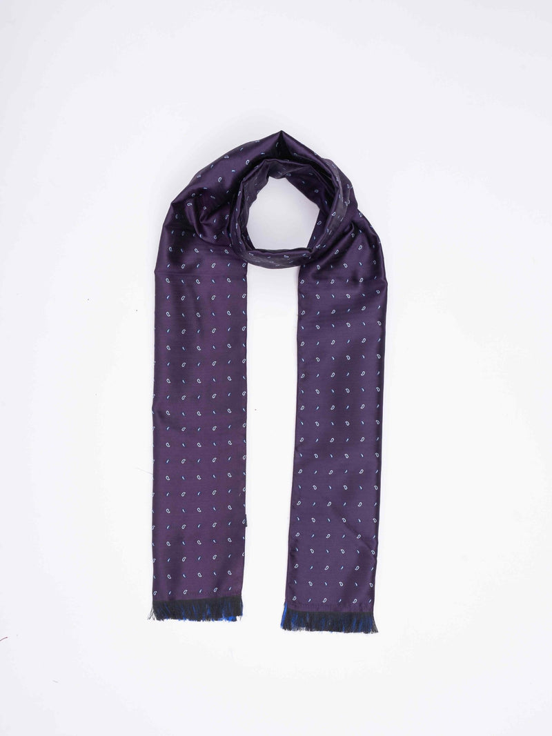 Purple Paisley Reversible Stole & Pocket Square Set - TOSSIDO
