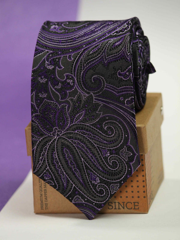 Purple Paisley Silk Necktie - TOSSIDO
