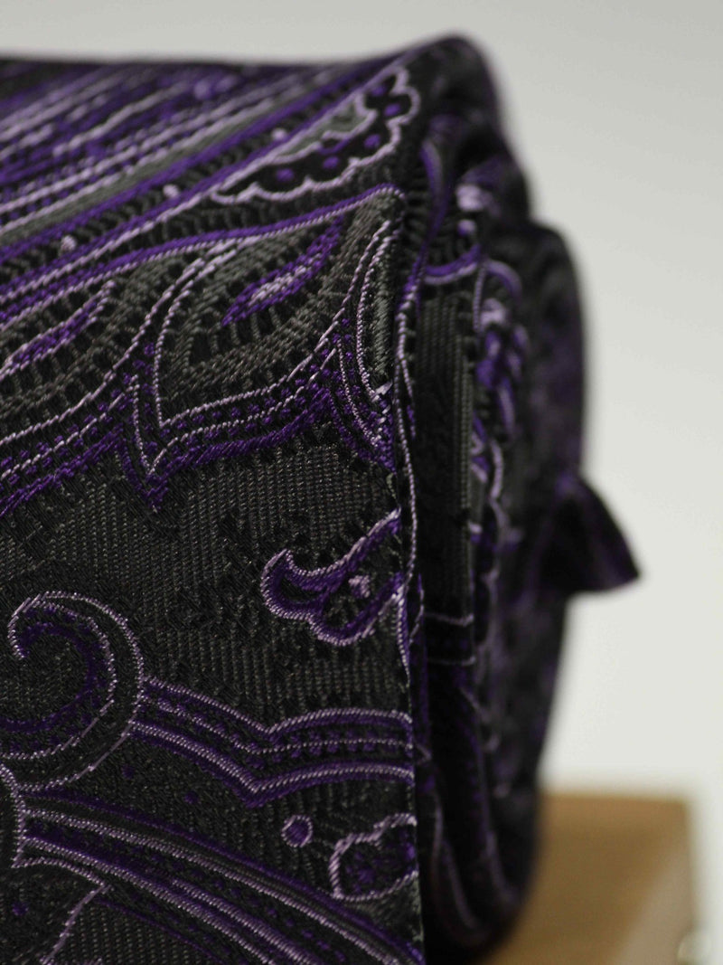 Purple Paisley Silk Necktie - TOSSIDO